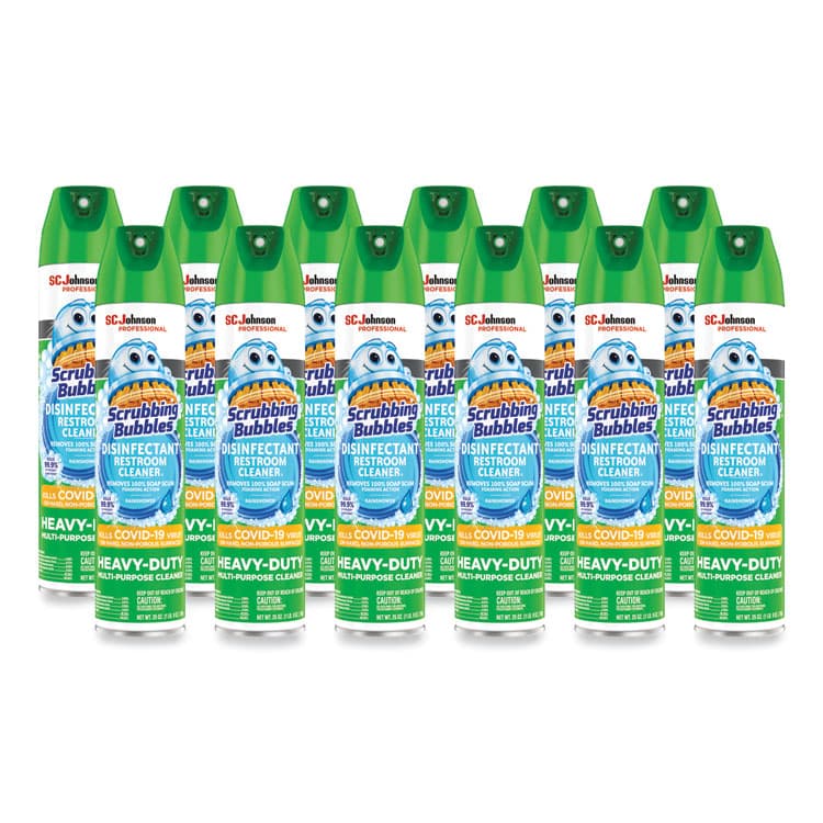 SC JOHNSON Disinfectant Restroom Cleaner II, Rain Shower Scent, 25 oz Aerosol Spray, 12/Carton (SJN313358)