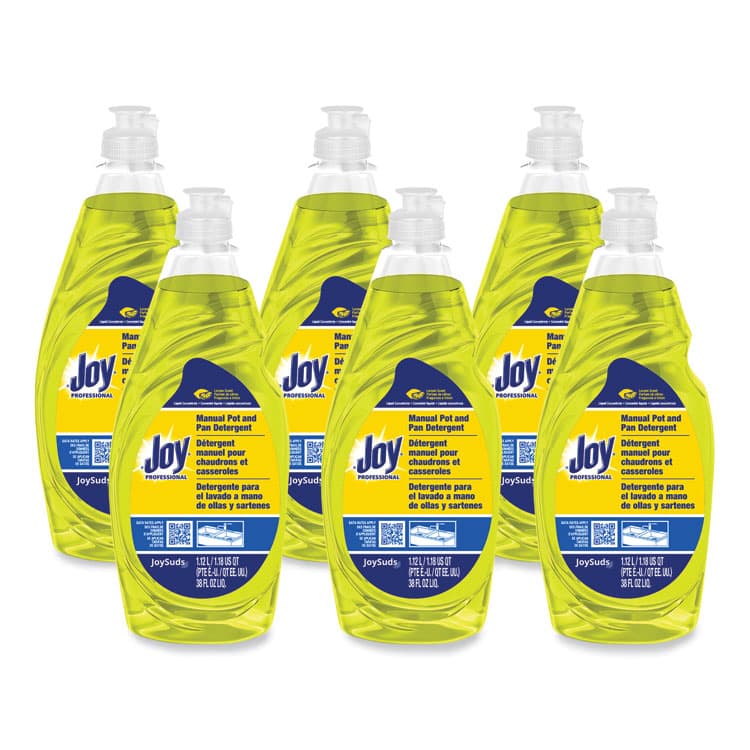 JOYSUDS, LLC. Dishwashing Liquid, Lemon Scent, 38 oz Bottle, 8/Carton (JOY43606CT)