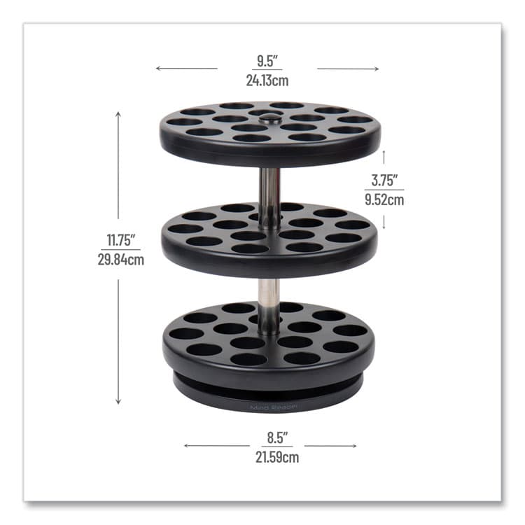 EMS MIND READER LLC Anchor Collection 3-Tier Single Serve Pod Carousel Countertop Organizer, 9.5 x 9.5 x 11.75, Black (EMSPODSUS45BLK) thumbnail 2