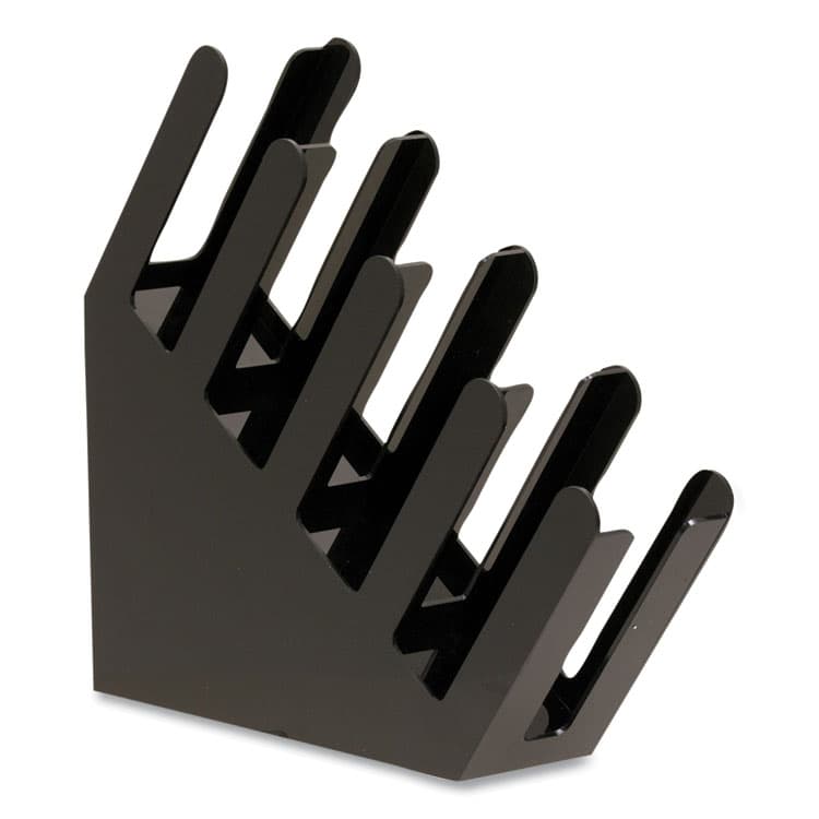 EMS MIND READER LLC Foundation Collection 4-Compartment Graduated Countertop Coffee Cup Dispenser, 4 x 18 x 16, Black (EMS4ACUPHOLDBLK)