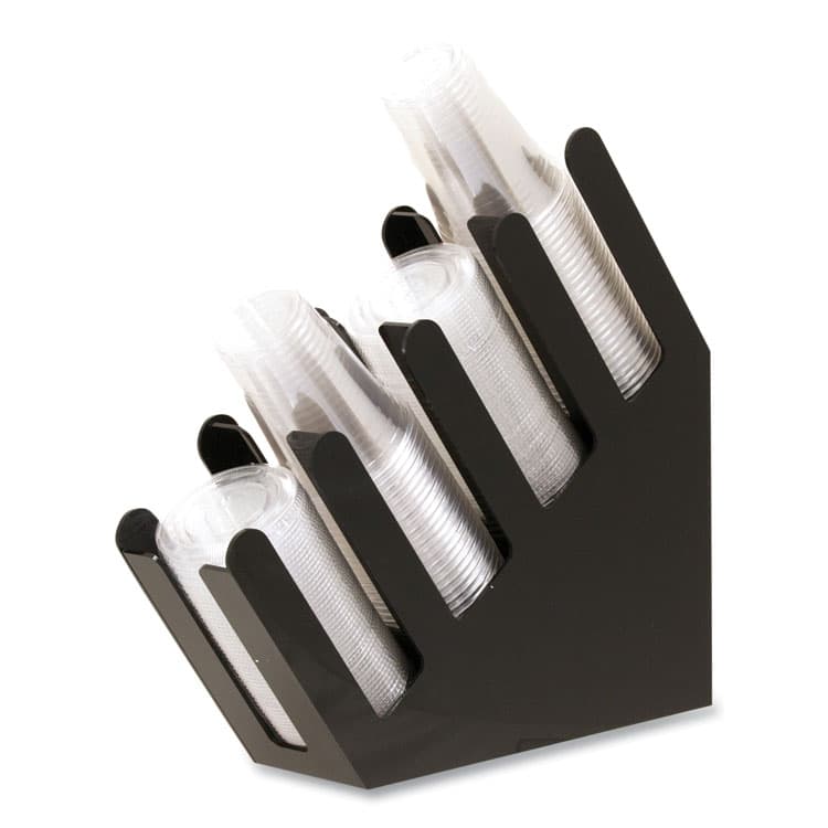 EMS MIND READER LLC Foundation Collection 4-Compartment Graduated Countertop Coffee Cup Dispenser, 4 x 18 x 16, Black (EMS4ACUPHOLDBLK) thumbnail 2