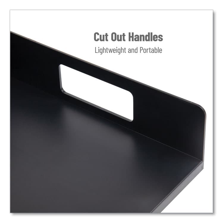 EMS MIND READER LLC Network Collection Utensil, Napkin and Plate Countertop Organizer, 15.2 x 11.5 x 4.45, Plastic, Black (EMSPSNAPUTBLK) thumbnail 2