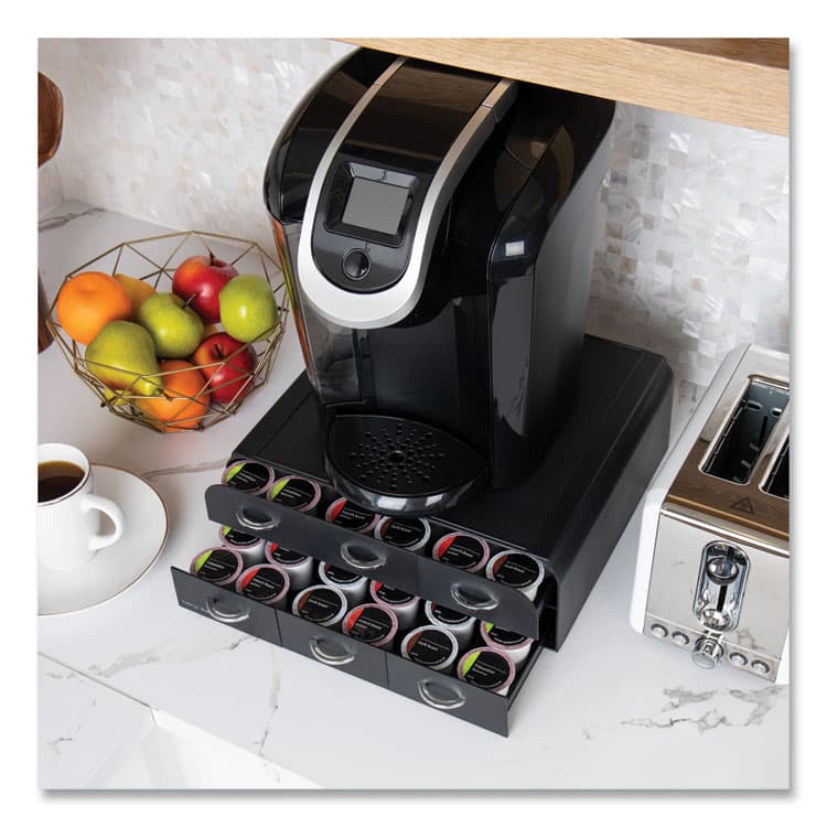 EMS MIND READER LLC 2-Tier 6-Drawer Single Serve Coffee Pod Drawer, 14 x 12.25 x 4.75, Black (EMSTRY6PCBLK) thumbnail 2