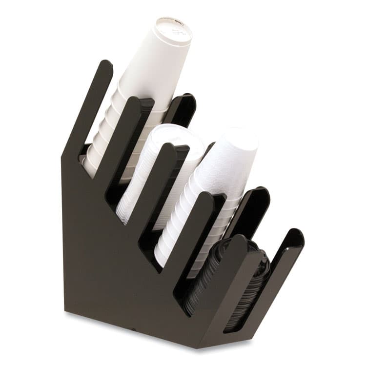 EMS MIND READER LLC Foundation Collection 4-Compartment Graduated Countertop Coffee Cup Dispenser, 4 x 18 x 16, Black (EMS4ACUPHOLDBLK) thumbnail 4