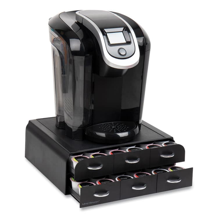 EMS MIND READER LLC 2-Tier 6-Drawer Single Serve Coffee Pod Drawer, 14 x 12.25 x 4.75, Black (EMSTRY6PCBLK) thumbnail 3