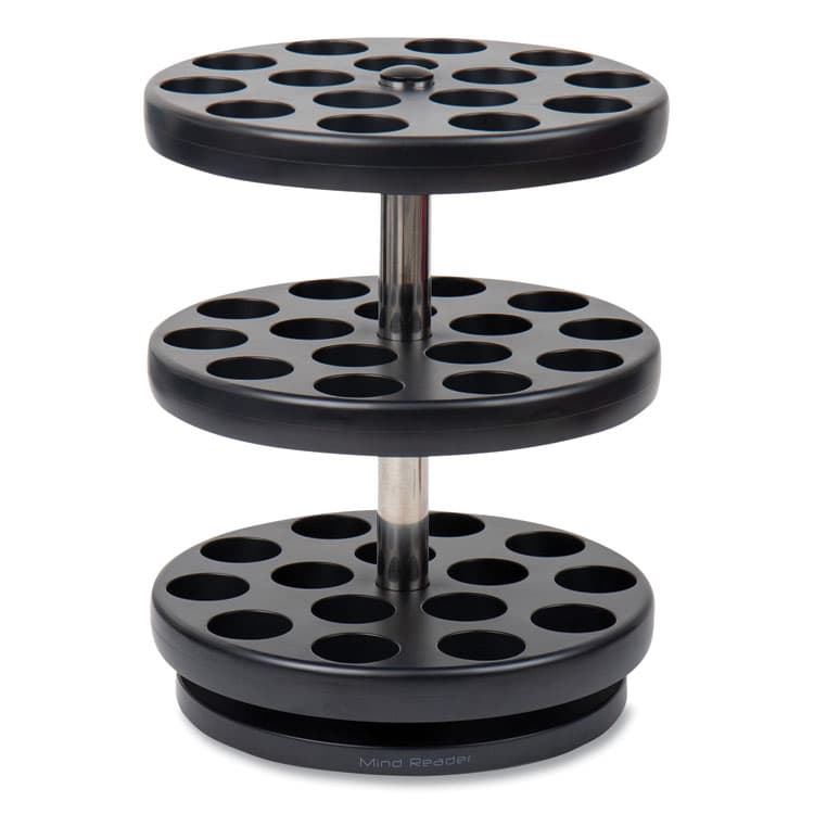 EMS MIND READER LLC Anchor Collection 3-Tier Single Serve Pod Carousel Countertop Organizer, 9.5 x 9.5 x 11.75, Black (EMSPODSUS45BLK)