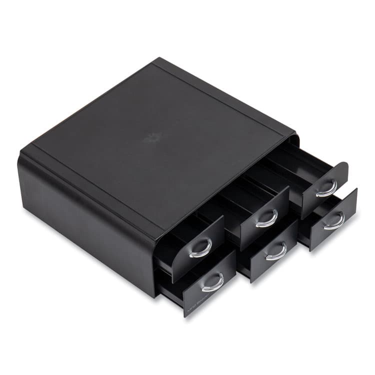 EMS MIND READER LLC 2-Tier 6-Drawer Single Serve Coffee Pod Drawer, 14 x 12.25 x 4.75, Black (EMSTRY6PCBLK)