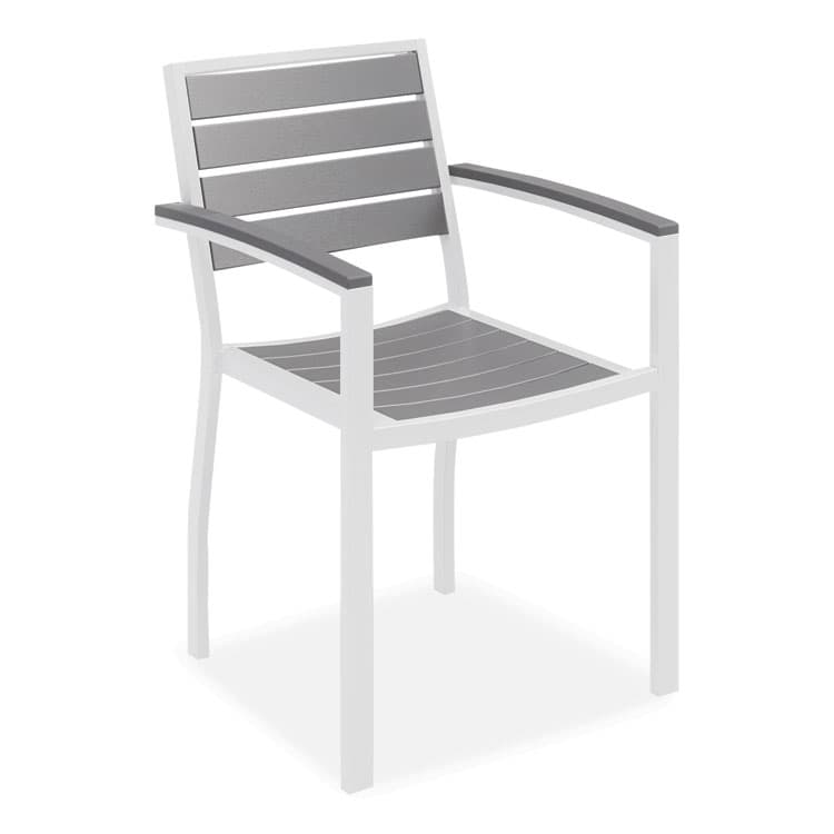 KFI STUDIOS Eveleen Outdoor Dining Table Set, 55" x 35" x 29" Rectangular Table, 2 Benches, 2 Armchairs, Gray/White (KFI840031918437) thumbnail 4