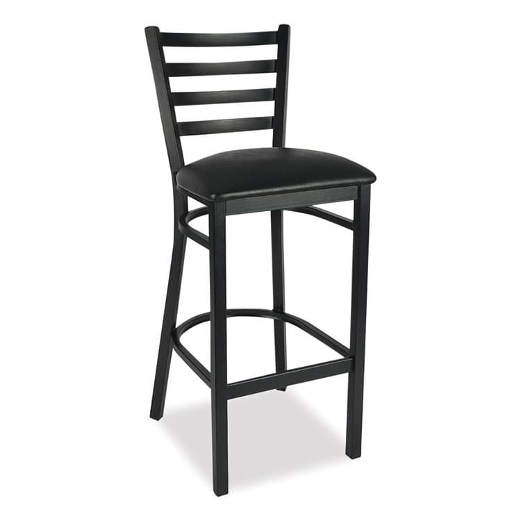 JMC FURNITURE White Horse Series Barstools, Supports Up to 300 lb, 29.5" Seat Height, Black Seat/Back, Black Frame (JMCWHBSBLK)