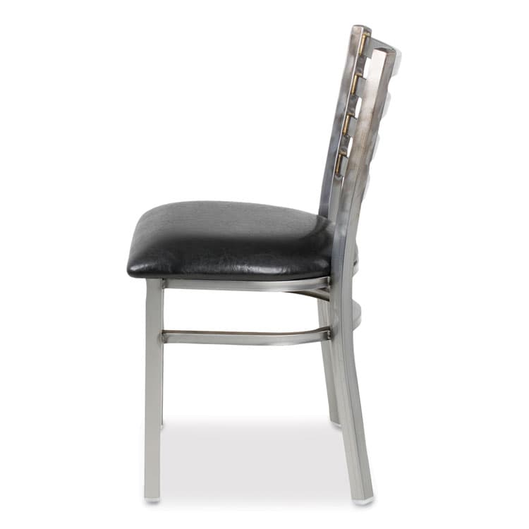 JMC FURNITURE White Horse Series Side Chairs, Supports Up to 300 lb, 18" Seat Height, Black Seat, Industrial Clear-Coat Steel Back/Frame (JMCWHCCLR) thumbnail 3