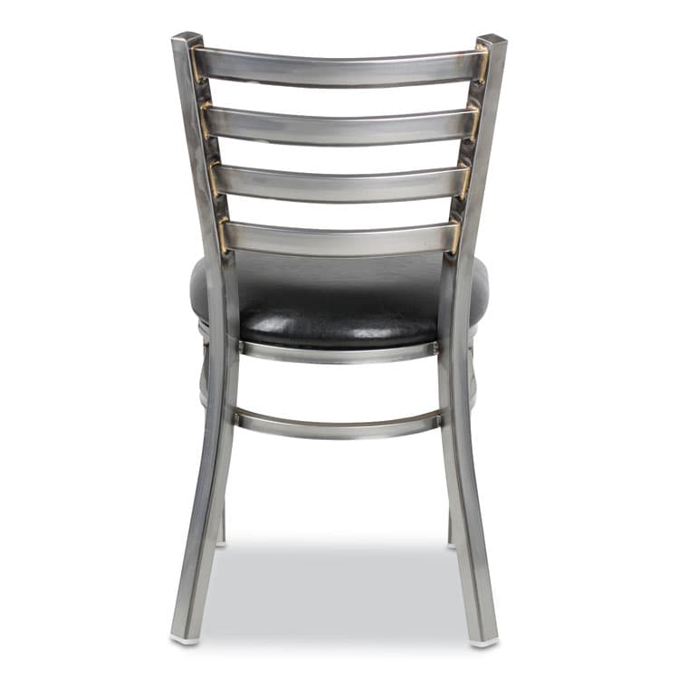 JMC FURNITURE White Horse Series Side Chairs, Supports Up to 300 lb, 18" Seat Height, Black Seat, Industrial Clear-Coat Steel Back/Frame (JMCWHCCLR) thumbnail 4