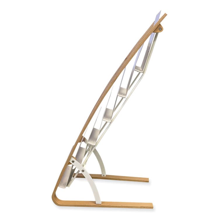 ALBA Literature Floor Display Rack, 19.68 x 13.38 x 36.61, White/Woodgrain (ABADDEXPO6WBC) thumbnail 3