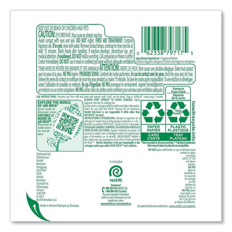 RECKITT BENCKISER Scented Oil Refill, Fresh Waters, 0.67 oz, 2/Pack (RAC79717PK) thumbnail 4