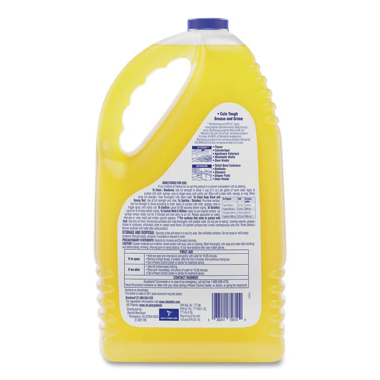 RECKITT BENCKISER Clean and Fresh Multi-Surface Disinfectant Cleaner, Sparkling Lemon and Sunflower Essence, 144 oz Bottle (RAC77617EA) thumbnail 4