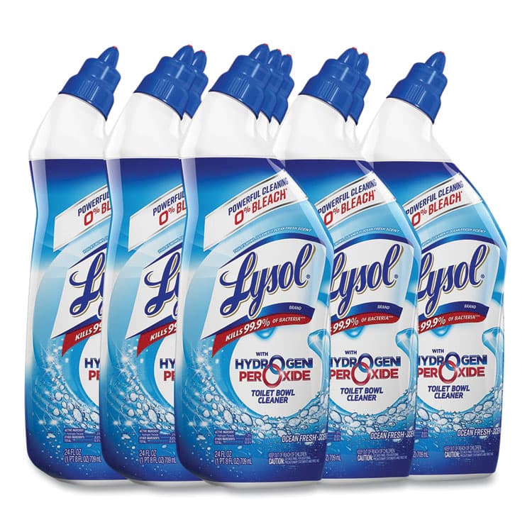 RECKITT BENCKISER Toilet Bowl Cleaner with Hydrogen Peroxide, Ocean Fresh Scent, 24 oz, 9/Carton (RAC98011)