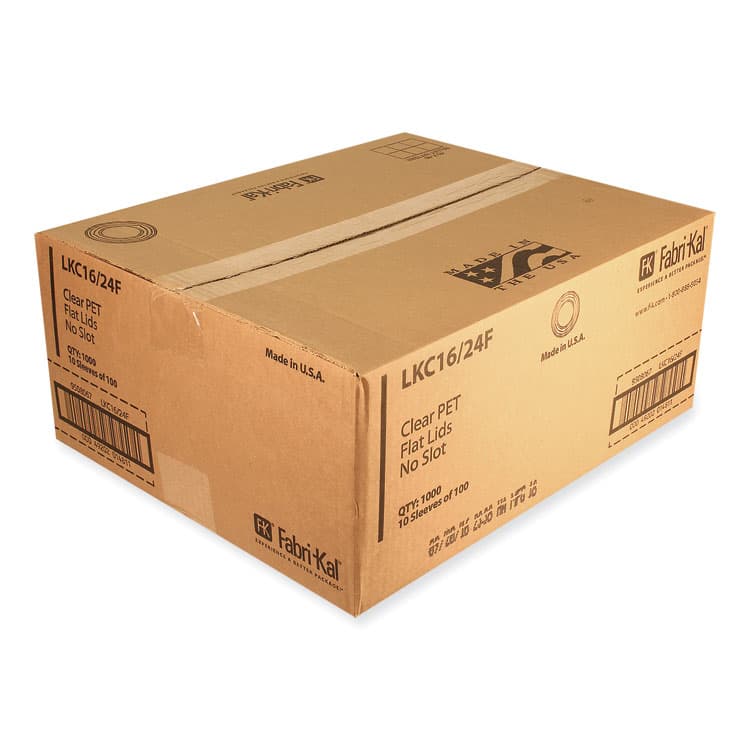 FABRI-KAL Greenware Cold Drink Lids, Fits 16 oz to 24 oz Cold Cups, Plastic, Clear, 1,000/Carton (FABLKC1624F) thumbnail 2