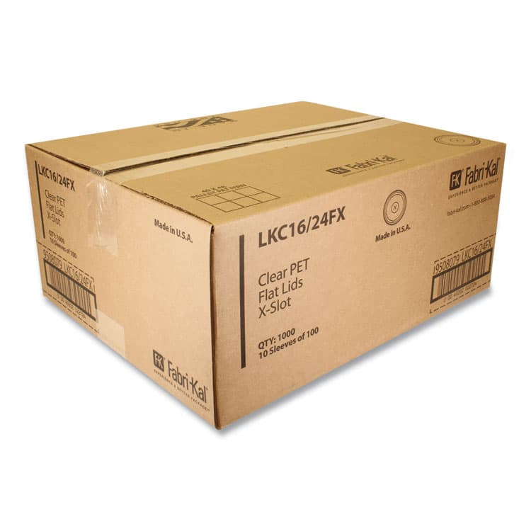 FABRI-KAL Greenware Cold Drink Lids, X-Slot, Fits 16 oz to 24 oz Cold Cups, Plastic, Clear, 1,000/Carton (FABLKC1624FX) thumbnail 2