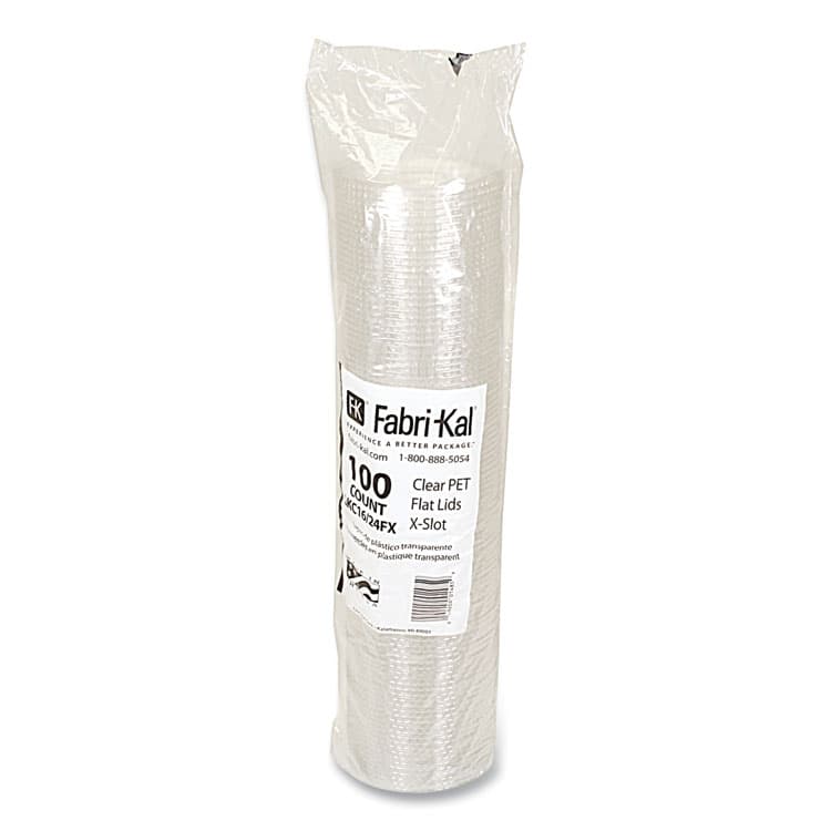 FABRI-KAL Greenware Cold Drink Lids, X-Slot, Fits 16 oz to 24 oz Cold Cups, Plastic, Clear, 1,000/Carton (FABLKC1624FX) thumbnail 4