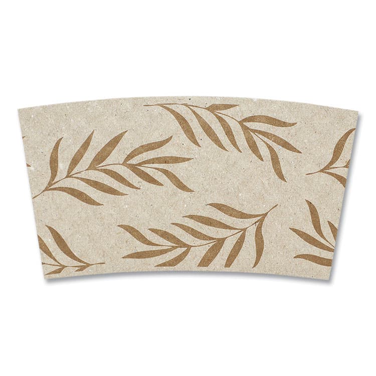 WORLD CENTRIC Hot Cup Sleeves, Fits 8 oz Cups, Natural, 1,000/Carton (WORSLPAME)