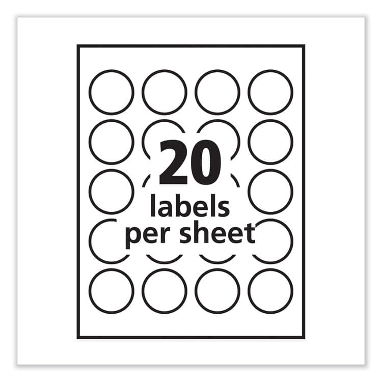 AVERY PRODUCTS CORPORATION Round Print-to-the Edge Labels with SureFeed and EasyPeel, 1.67" dia, Glossy Clear, 500/PK (AVE6582) thumbnail 4
