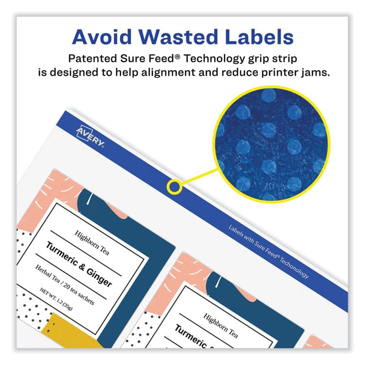 AVERY PRODUCTS CORPORATION Vibrant Inkjet Color-Print Labels w/ Sure Feed, 1.5" dia, White, 400/PK (AVE8293) thumbnail 2