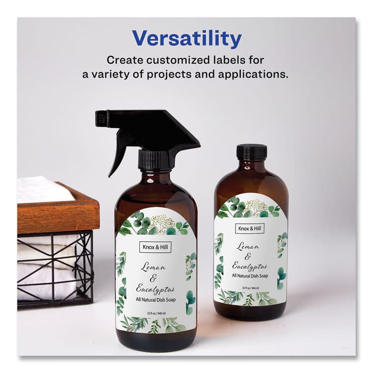 AVERY PRODUCTS CORPORATION Textured Arched Print-to-the-Edge Labels, Laser Printers, 3 x 2.25, White, 9/Sheet, 10 Sheets/Pack (AVE22809) thumbnail 2