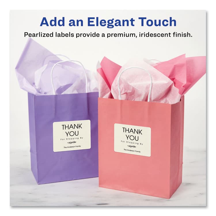 AVERY PRODUCTS CORPORATION Rectangle Labels, Inkjet/Laser Printers, 3 x 3.75, Pearl Ivory, 6/Sheet, 8 Sheets/Box (AVE22823) thumbnail 2