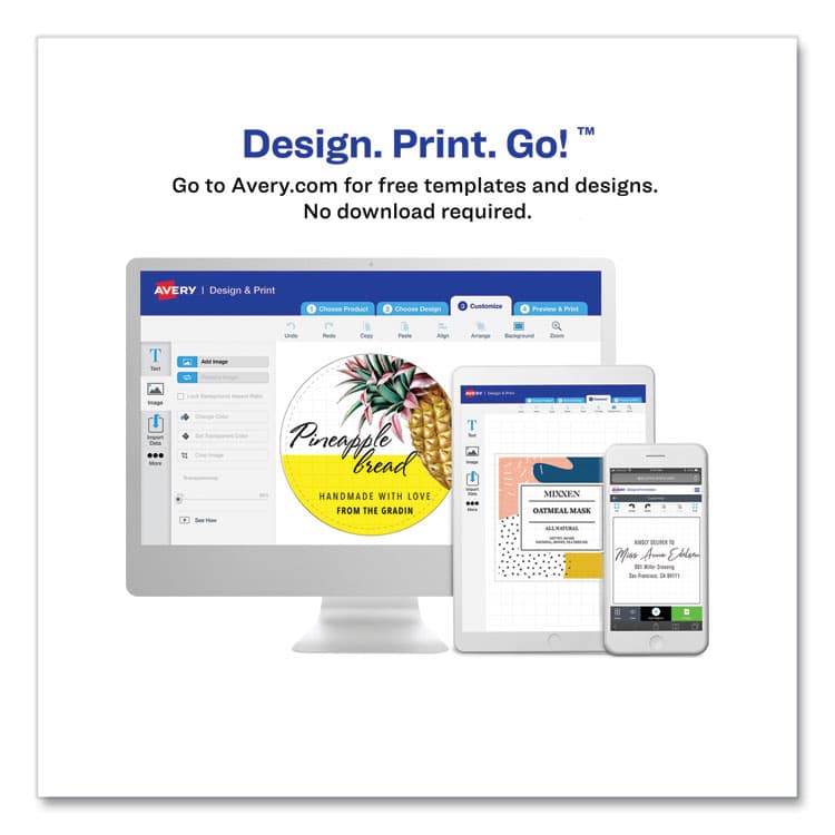 AVERY PRODUCTS CORPORATION Round Labels, Inkjet Printers, 2" dia, Silver, 12/Sheet, 8 Sheets/Pack (AVE22824) thumbnail 4