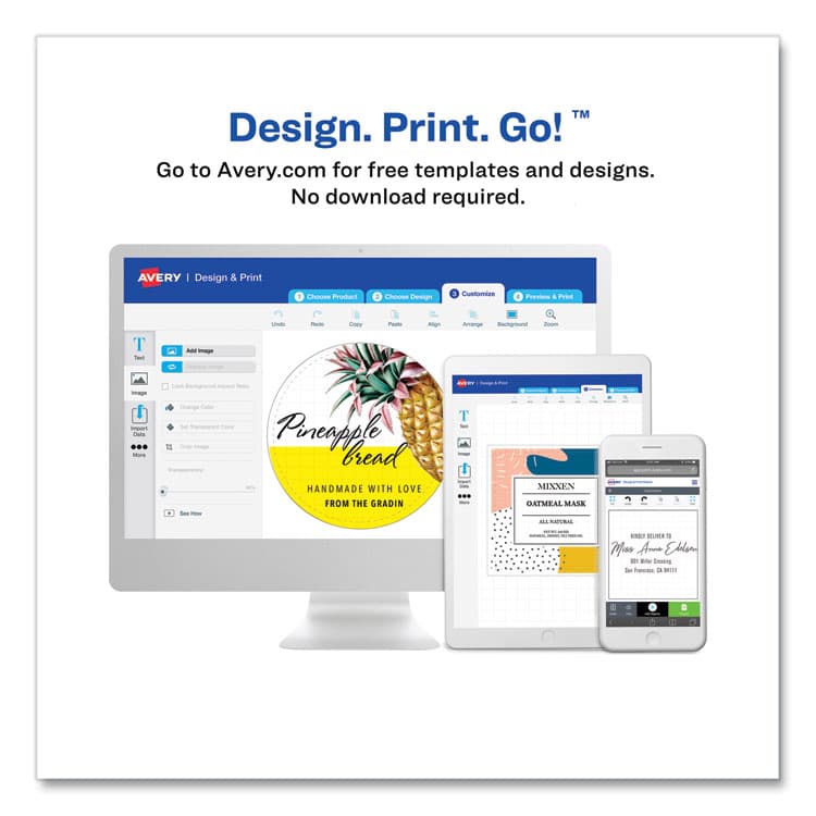 AVERY PRODUCTS CORPORATION Rectangle Labels, Inkjet/Laser Printers, 7.85 x 1.75, Textured White, 5/Sheet, 10 Sheets/Pack (AVE22838) thumbnail 4