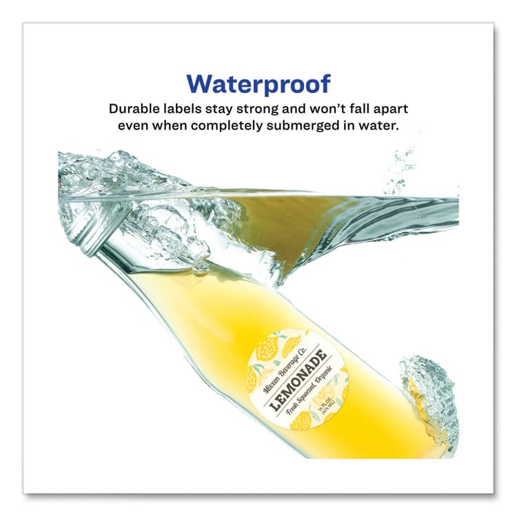 AVERY PRODUCTS CORPORATION Durable White ID Labels w/ Sure Feed, 2.5" dia, White, 72/Pk (AVE22856) thumbnail 3