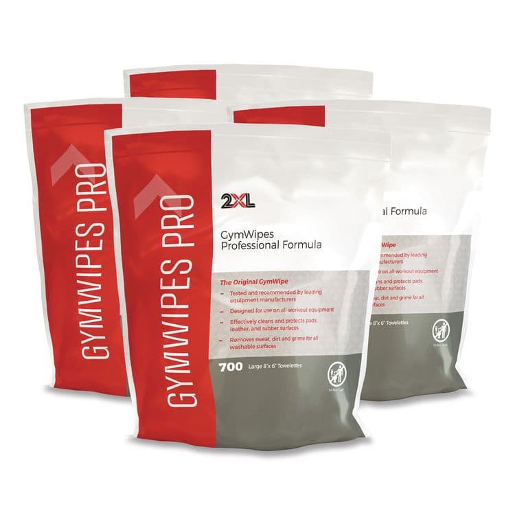 2XL CORPORATION, . Gym Wipes Professional, 1-Ply, 6 x 8, Unscented, White, 700/Pack, 4 Packs/Carton (TXLL38)