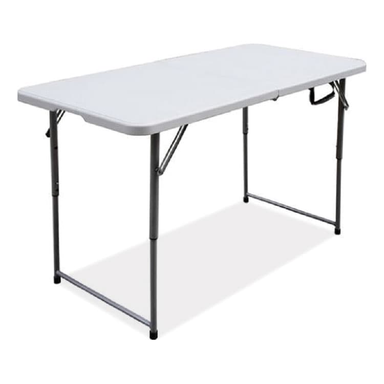 ICEBERG ENTERPRISES Bifold Resin Folding Table, Rectangular, 48" x 23.6" x 29.1", White Granite Top, Gray Base/Legs, 2/Pack (ICE61243) thumbnail 2
