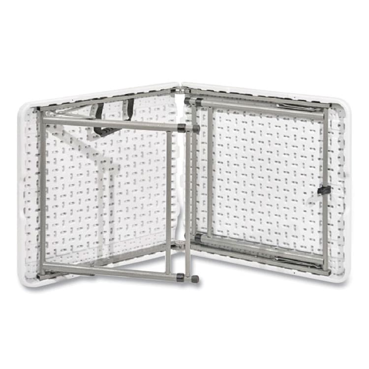 ICEBERG ENTERPRISES Bifold Resin Folding Table, Rectangular, 48" x 23.6" x 29.1", White Granite Top, Gray Base/Legs, 2/Pack (ICE61243) thumbnail 3