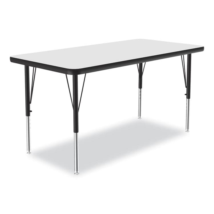 CORRELL, . Dry-Erase Markerboard Activity Tables, Rectangular, 48" x 24" x 19" to 29", White Top, Black Legs, 4/Pallet (CRL2448DE80954P)