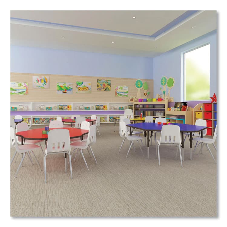 CORRELL, . Markerboard Activity Tables, Rectangular, 60" x 30" x 19" to 29", White Top, Black Legs, 4/Pallet (CRL3060DE80954P) thumbnail 2