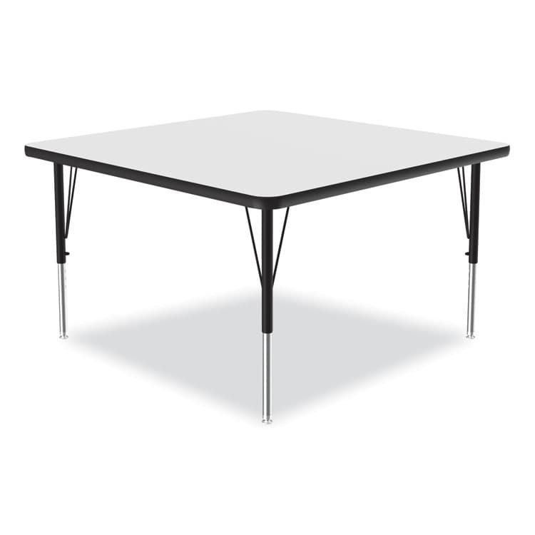 CORRELL, . Markerboard Activity Tables, Square, 48" x 48" x 19" to 29", White Top, Black Legs, 4/Pallet (CRL4848DE80954P) thumbnail 2
