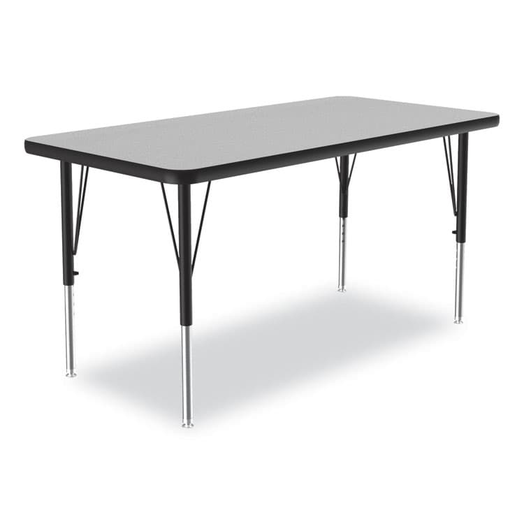 CORRELL, . Adjustable Activity Table, Rectangular, 48" x 24" x 19" to 29", Granite Top, Black Legs, 4/Pallet (CRL2448TF1595K4) thumbnail 2