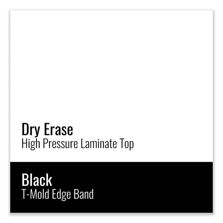 CORRELL, . Markerboard Activity Tables, Square, 48" x 48" x 19" to 29", White Top, Black Legs, 4/Pallet (CRL4848DE80954P) thumbnail 4