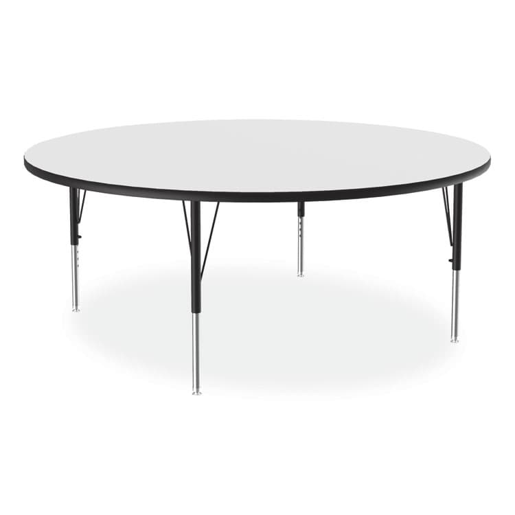 CORRELL, . Markerboard Activity Tables, Round, 60" x 19" to 29", White Top, Black/Silver Legs, 4/Pallet (CRL60DERD80954P) thumbnail 4