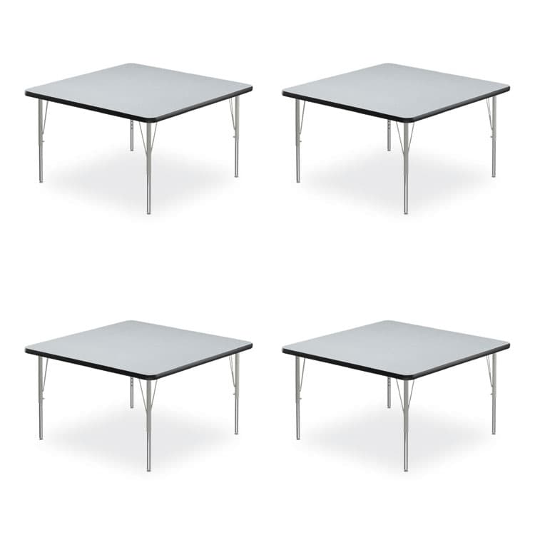 CORRELL, . Adjustable Activity Tables, Square, 48" x 48" x 19" to 29", Gray Top, Silver Legs, 4/Pallet (CRL4848TF15954P)