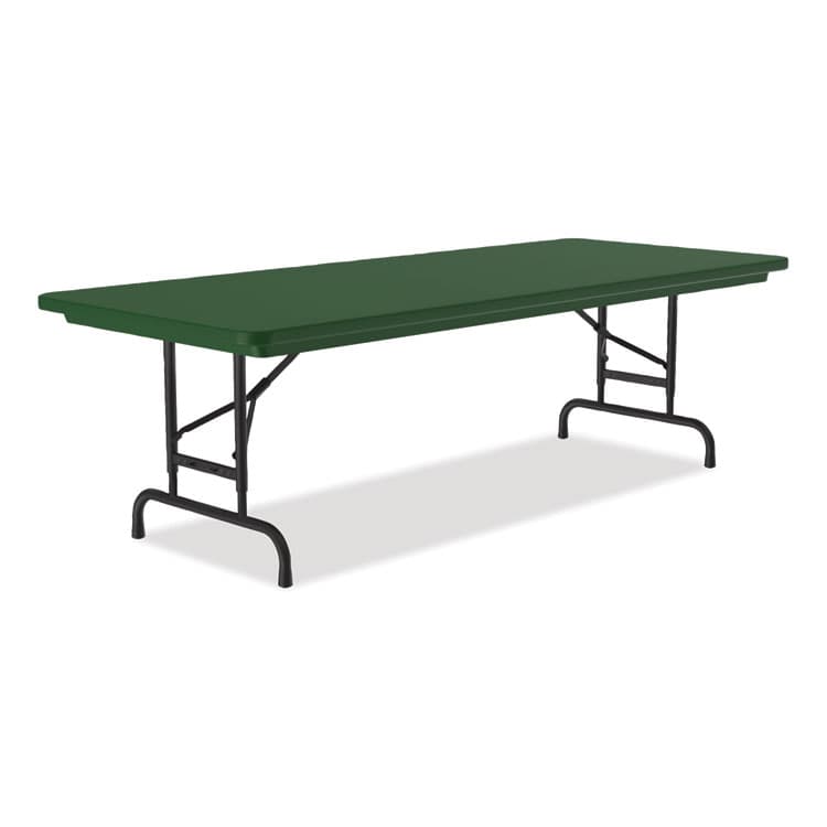 CORRELL, . Adjustable Folding Tables, Rectangular, 60" x 30" x 22" to 32", Green Top, Black Legs, 4/Pallet (CRLRA3060294P) thumbnail 4