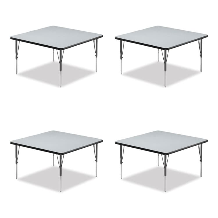 CORRELL, . Adjustable Activity Tables, Square, 48" x 48" x 19" to 29", Gray Top, Black Legs, 4/Pallet (CRL4848TF1595K4)