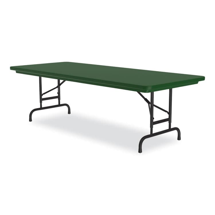 CORRELL, . Adjustable Folding Tables, Rectangular, 72" x 30" x 22" to 32", Green Top, Black Base, 4/Pallet (CRLRA3072294P) thumbnail 3