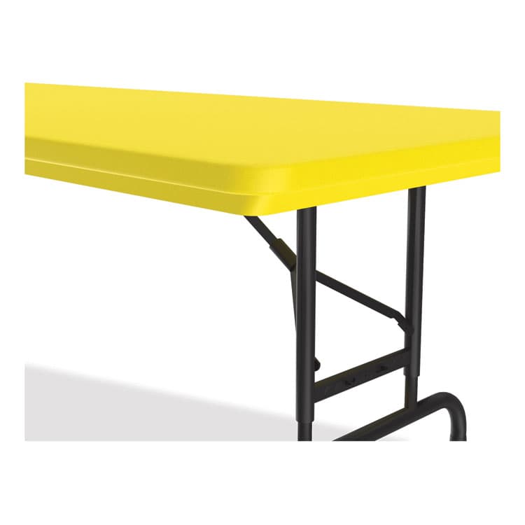 CORRELL, . Adjustable Folding Tables, Rectangular, 72" x 30" x 22" to 32", Yellow Top, Black Legs, 4/Pallet (CRLRA3072284P) thumbnail 3