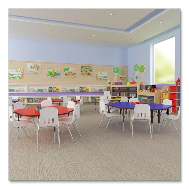 CORRELL, . Adjustable Activity Tables, Kidney Shape, 72" x 48" x 19" to 29", Oak Top, Black Legs, 4/Pallet (CRL4872TF0695K4) thumbnail 3