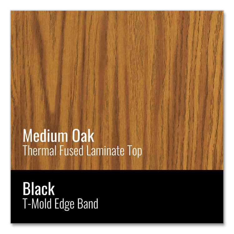 CORRELL, . Adjustable Activity Table, Rectangular, 60" x 30" x 19" to 29", Medium Oak Top, Black Legs, 4/Pallet (CRL3060TF06954P) thumbnail 3