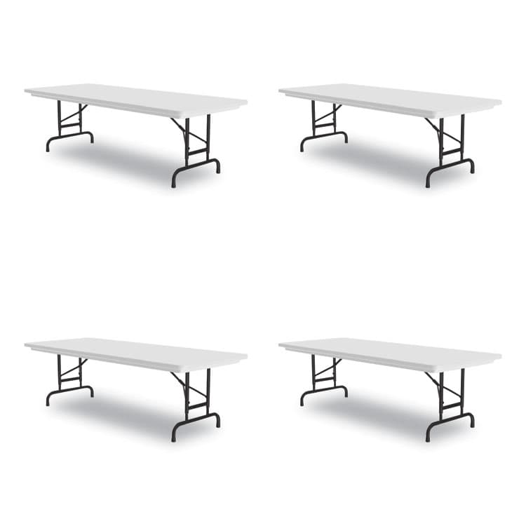 CORRELL, . Adjustable Folding Tables, Rectangular, 96" x 30" x 22" to 32", Gray Granite Top, Black Legs, 4/Pallet (CRLRA3096234P)
