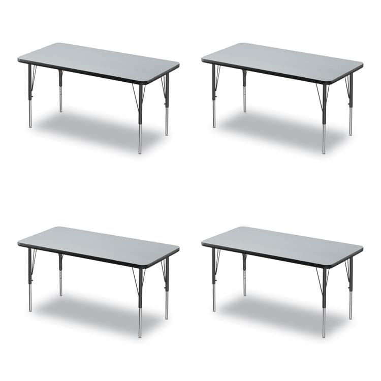 CORRELL, . Adjustable Activity Table, Rectangular, 48" x 24" x 19" to 29", Granite Top, Black Legs, 4/Pallet (CRL2448TF1595K4)