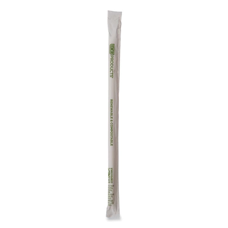 ECO-PRODUCTS,INC. Renewable and Compostable PHA Straws, 10.25", Natural White, 1,250/Carton (ECOEPSTPHA1025)