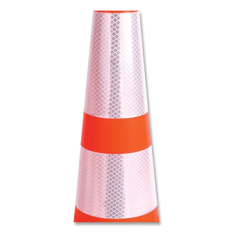 TATCO Traffic Cone, 11.5 x 11.5 x 28, Orange/Silver/Black (TCO35500) thumbnail 2